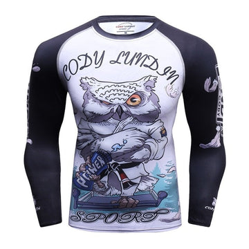 Owl Compression Balance and Power Elite Long Sleeve Rashguard