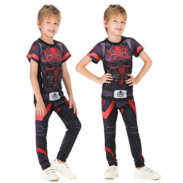Captain America Kids Compression Rashguard Set Agent of Hydra