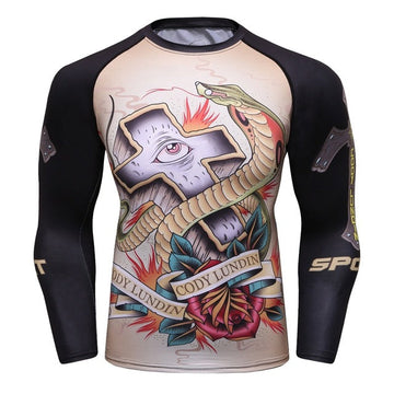 Mexican Graffiti King Cobra Snake Elite Long Sleeve Rashguard