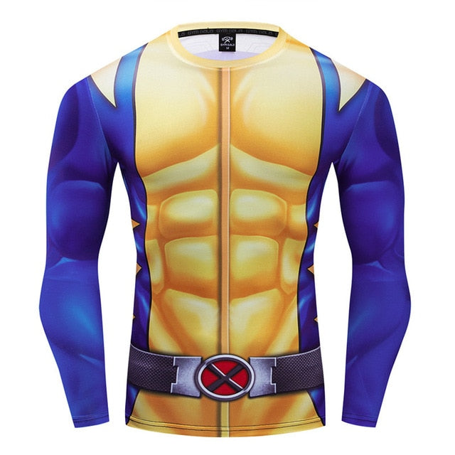 X Men Wolverine Compression '90's Uniform' Long Sleeve Rashguard