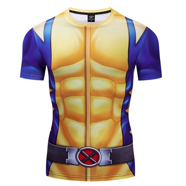 X Men Wolverine Compression '90's Uniform' Short Sleeve Rashguard