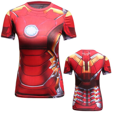 Iron Man Rashguard Compression Classic Short Sleeve Women's