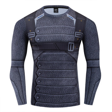 Winter Soldiery Barnes Soldier Compression Long Sleeve Rashguard Soldier Compression Long Sleeve Rashguard