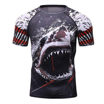 'Prey' Elite Great White Shark Short Sleeve Rashguard