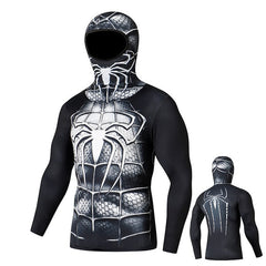 Spider Man Compression 'Symbiote' Long Sleeve Full Hood Rashguard