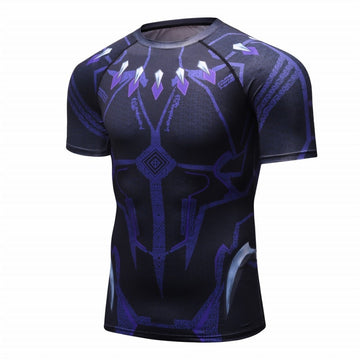 Civil War Black Panther Compression Elite Short Sleeve Rashguard Elite Short Sleeve Rashguard