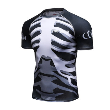 Skull Compression Sweep The Leg Elite Short Sleeve Rashguard