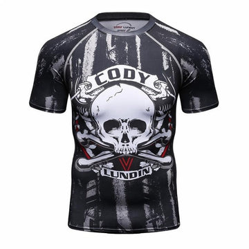 Crossbones Skull Compression Elite Short Sleeve Rashguard Crossbones Skull Compression Elite Short Sleeve Rashguard