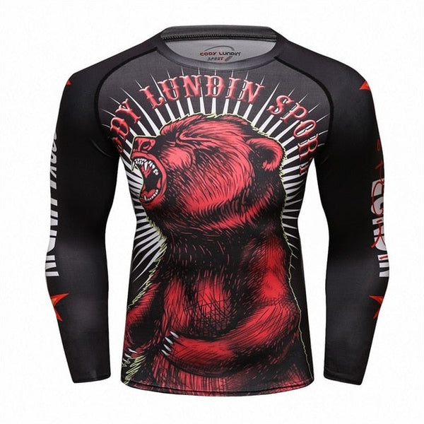 Bear Compression 'Red Scare' Elite Long Sleeve Rashguard