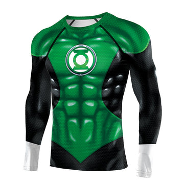 Long Sleeve Rashguard Green Lantern Compression War of the Lanterns