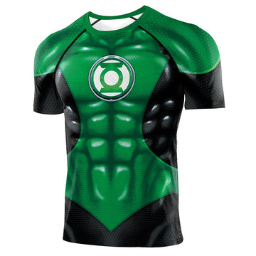 Green Lantern Compression Short Sleeve Rashguard War of the Lanterns