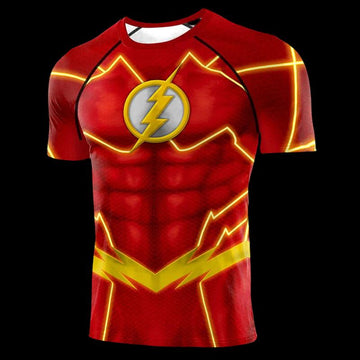 The Flash New 52 Short Sleeve Rashguard Compression