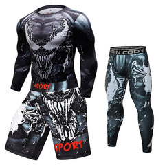 Venum Compression 'Sheer Carnage' Elite Long Sleeve Rashguard Shorts Set