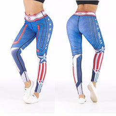 Women's Captain America 'Stars and Stripes' Leggings