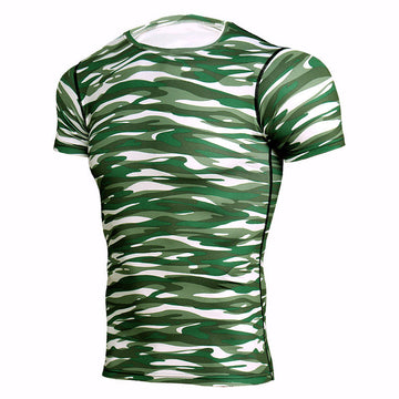 Seaweed Camo Camouflage Compression Short Sleeve Rashguard Seaweed Camo Camouflage Compression Short Sleeve Rashguard