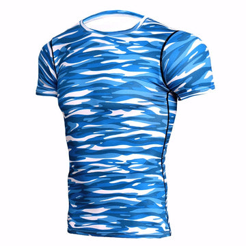 Freshwater Camo Camouflage Compression Short Sleeve Rashguard