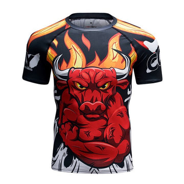 Bull Compression 'The Horns' Elite Short Sleeve Rashguard