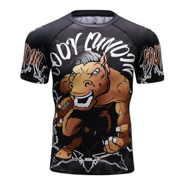 Get In The Ring Stallion Horse Compression Elite Short Sleeve Rashguard Rashguard