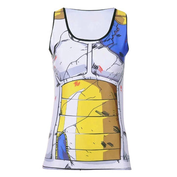 Dragon Ball Z BJJ Rash Guard Womens Compression Battle Damaged Vegeta Armor Compression Tank Top