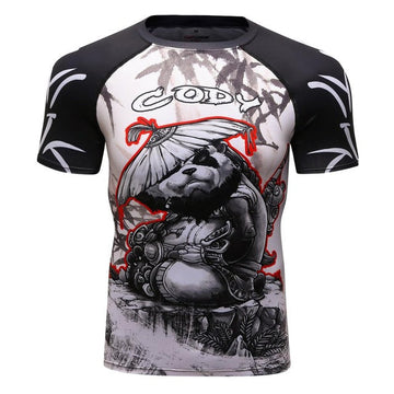 Samurai Elite Panda Compression Short Sleeve Rashguard