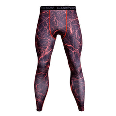 Men's Camouflage 'Red Lightning' Compression Leggings Spats