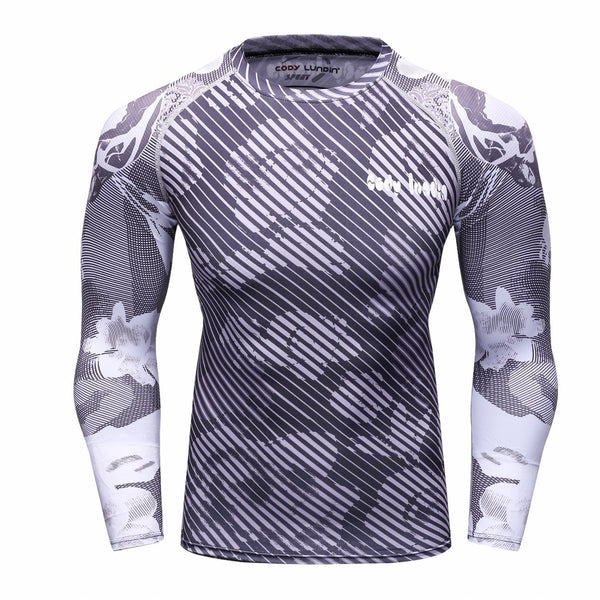 Camouflage Compression 'Greyscale' Elite Long Sleeve Rashguard