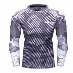 Camouflage Compression 'Greyscale' Elite Long Sleeve Rashguard