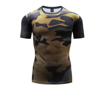 Liquid Gold Camouflage Compression Short Sleeve Rashguard Camouflage Compression Short Sleeve Rashguard Liquid Gold