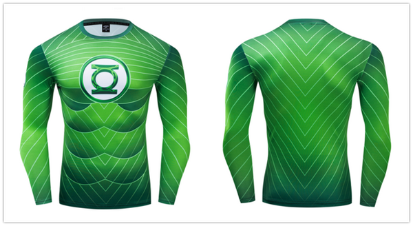 Green Lantern Compression 'Comic' Premium Long Sleeve Rashguard