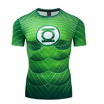 Green Lantern Compression Comic Premium Short Sleeve Rashguard Green Lantern Compression Comic