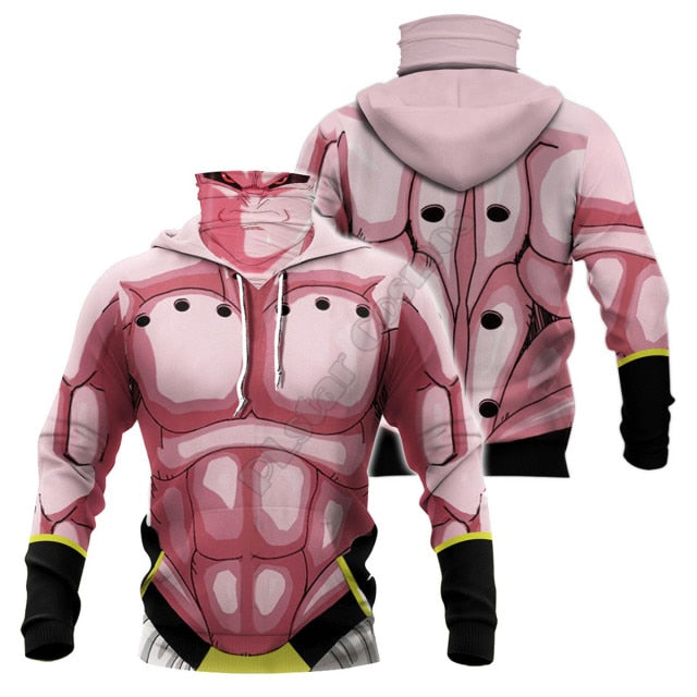 Dragon Ball Z 'Majin Buu' Pullover Hoodie with Pull-Up Neck