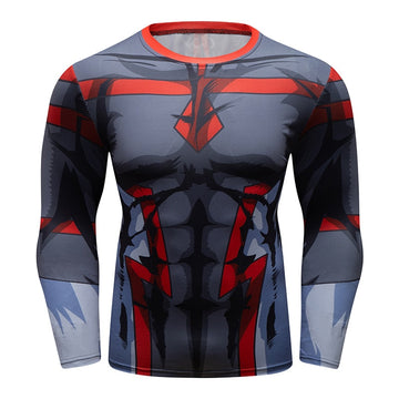 'Young Might | Grey' BJJ Rash Guard My Hero Academia Elite Long Sleeve Rashguard