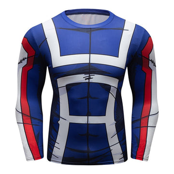 My Hero Academia BJJ Rash Guard Uniform UA Elite Long Sleeve Rashguard