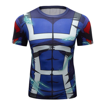 BJJ Rash Guard My Hero Academia UA Uniform Elite Full Cowling Short Sleeve Rashguard
