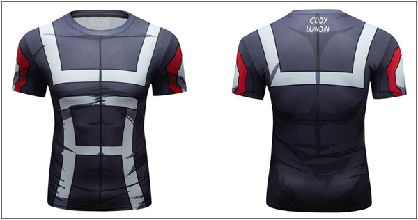 BJJ Rash Guard My Hero Academia 'UA Uniform | Grey' Elite Short Sleeve Rashguard
