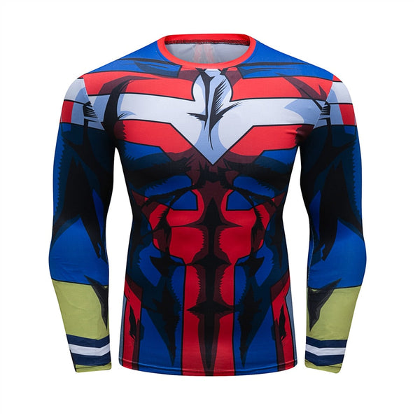 BJJ Rash Guard My Hero Academia Compression 'All Might' Elite Long Sleeve Rashguard
