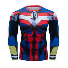 BJJ Rash Guard My Hero Academia Compression 'All Might' Elite Long Sleeve Rashguard