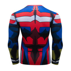 BJJ Rash Guard My Hero Academia Compression 'All Might' Elite Long Sleeve Rashguard