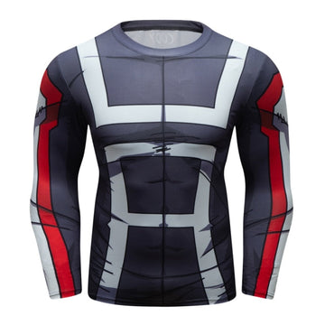 UA Uniform Grey My Hero Academia Compression Elite Long Sleeve Rashguard
