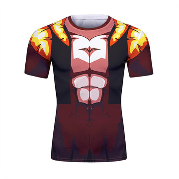 Elite Rash Guard BJJ Rash Guard Dragon Ball Z Super Saiyan 4 Gogeta Short Sleeve Rashguard