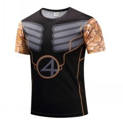 Ben Grimm Fantastic Four Compression Short Sleeve Rashguard