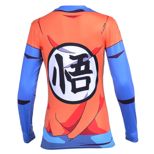 BJJ Rash Guard Women's Dragon Ball Z Compression 'Goku' Long Sleeve Rashguard