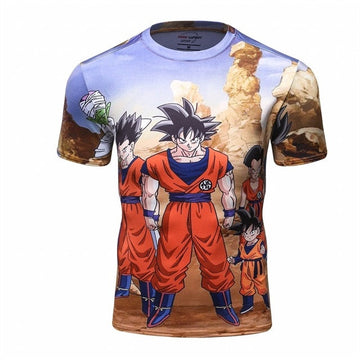 BJJ Rash Guard Dragon Ball Z Compression Goku Amid The Stones Elite Short Sleeve Rash Guard Rashguard