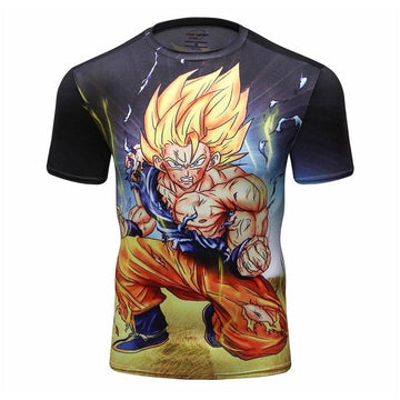 Dragon Ball Z Compression Vegeta Forms Elite Short Sleeve Rashguard Premium Performance