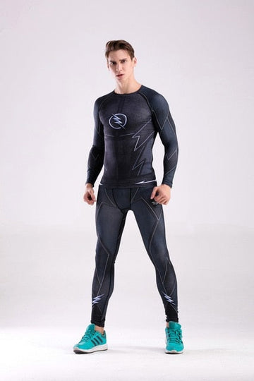 Men's The Flash Zoom Elite Compression Long Sleeve Rashguard Set Zoom Elite Compression Long Sleeve Rashguard Set