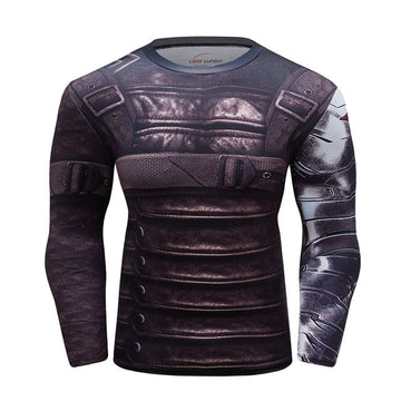 Compression Elite Long Sleeve Rashguard Winter Soldier Soldier White Wolf