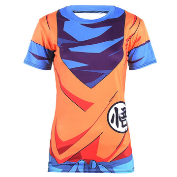 Goku Womens Dragon Ball Z Compression Short Sleeve Rashguard