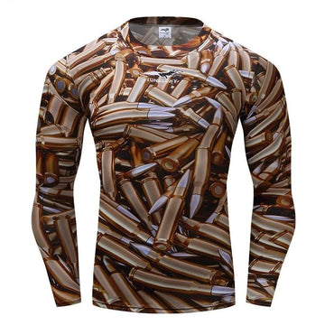 Bullets Camo Camouflage Long Sleeve Rashguard Compression