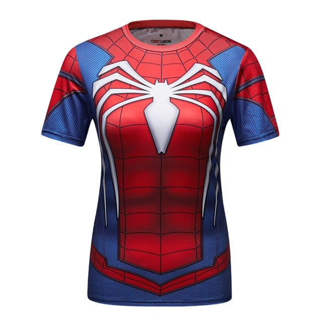 Women's Spider Man Compression 'PS4' Short Sleeve Rashguard