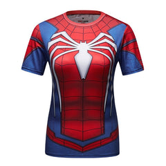 Women's Spider Man Compression 'PS4' Short Sleeve Rashguard